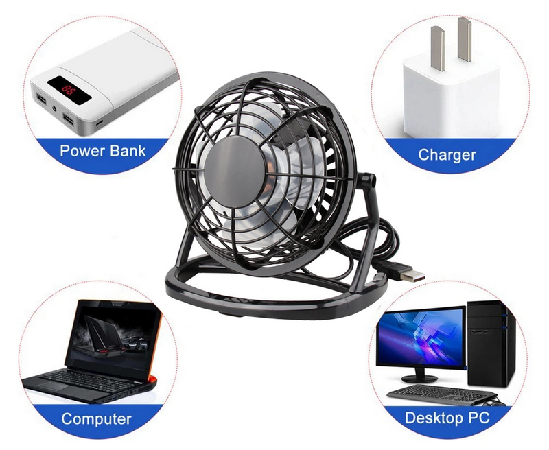 Stolný USB ventilátor - extra tichý – Obrázok 3