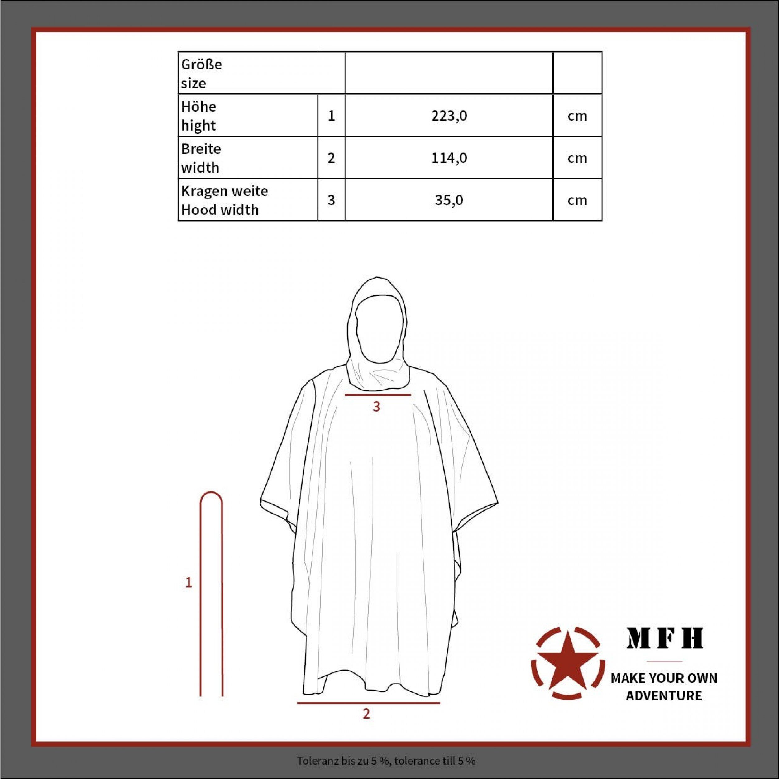 MFH pončo - olivové, 100% polyester – Obrázok 3