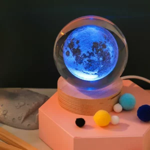 Krištáľová guľa - 3D Mesiac