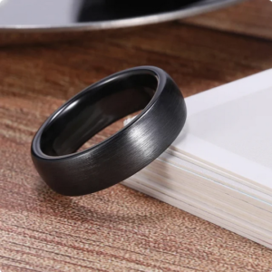 Keramický prsteň - čierny, 6 mm
